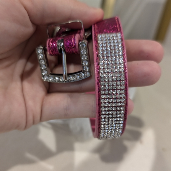 Pink Holiday Crystal Pet Collar - Picture 3 of 5